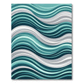 Teal Aqua Grey Wavy Stripes Rug