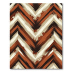 Modern Earth Toned Abstract Chevron Rug