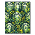 Lush Emerald Greenhouse Foliage Arch Rug