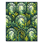 Lush Emerald Greenhouse Foliage Arch Rug