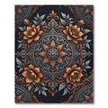 Elegant Burnt Orange Floral Medallion Rug