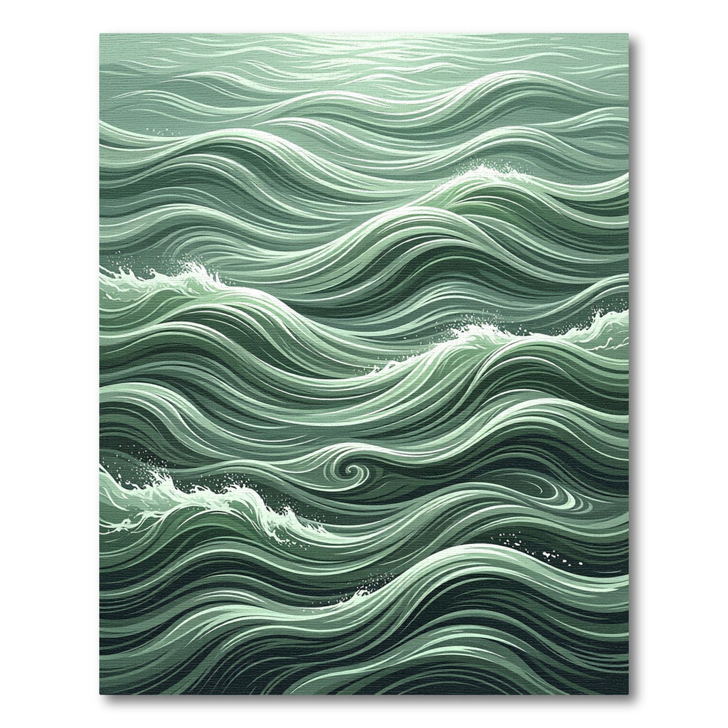 Abstract Sage Green Ethereal Ocean Swirl Rug