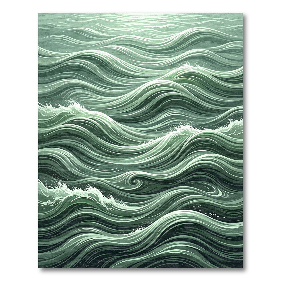 Abstract Sage Green Ethereal Ocean Swirl Rug