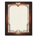 Crimson Gold Geometric Art Deco Frame Rug