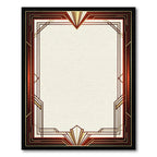 Crimson Gold Geometric Art Deco Frame Rug