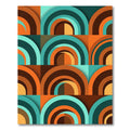Retro Mid Century Arched Teal Orange Rug