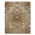 Ornate Gold Scrollwork Medallion Rug