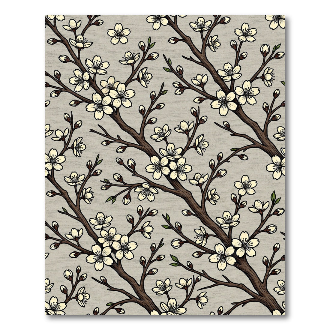 Elegant Cherry Blossom Branch Neutral Rug