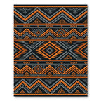 Bold Orange and Charcoal Geometric Tribal Rug
