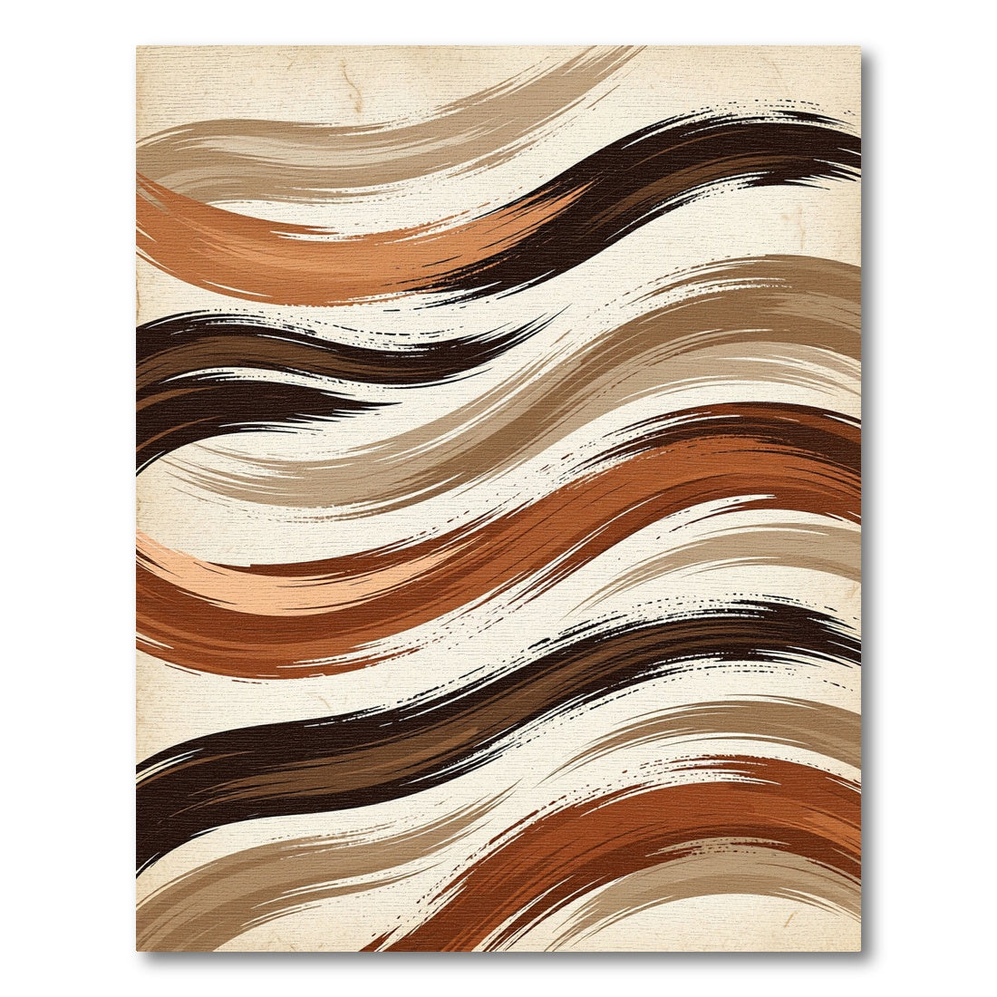 Earthy Tone Brushstroke Waves Rug