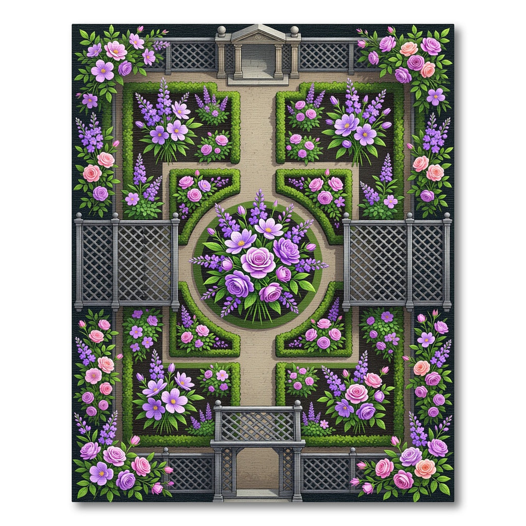 Formal Garden Floral Arrangement Rug