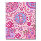Pink Kawaii Mushroom Fairy Village Rug