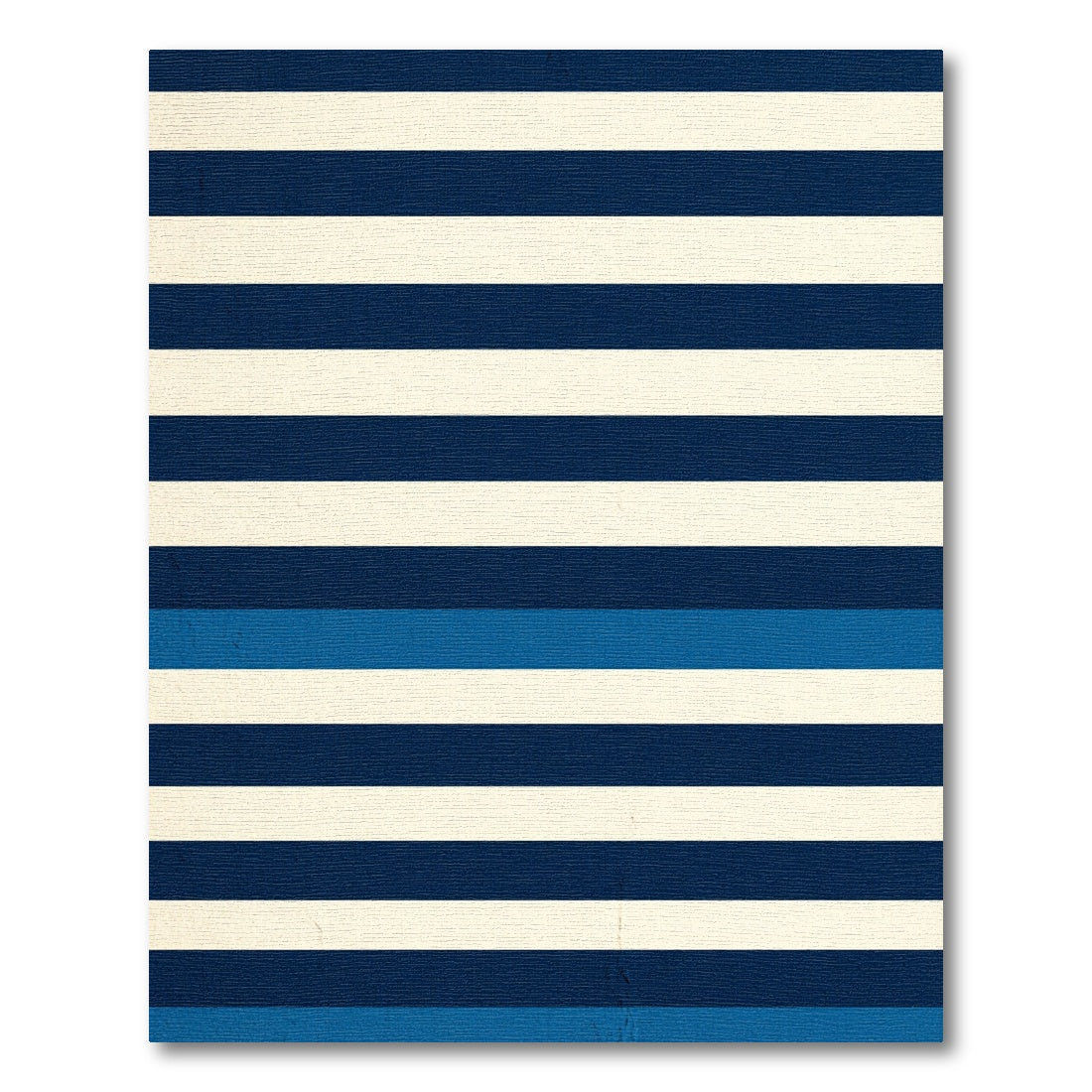 Modern Navy and White Striped Rug