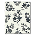 Elegant Monochrome Cherry Blossom Botanical Rug