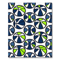 Modern Blue and Lime Geometric Basketball Rug