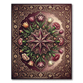 Elegant Plum Star Floral Medallion Rug