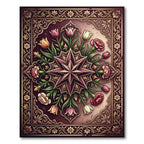 Elegant Plum Star Floral Medallion Rug