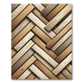 Neutral Wood Grain Herringbone Plank Rug