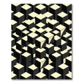 Monochrome Geometric Three Dimensional Isometric Cube Rug