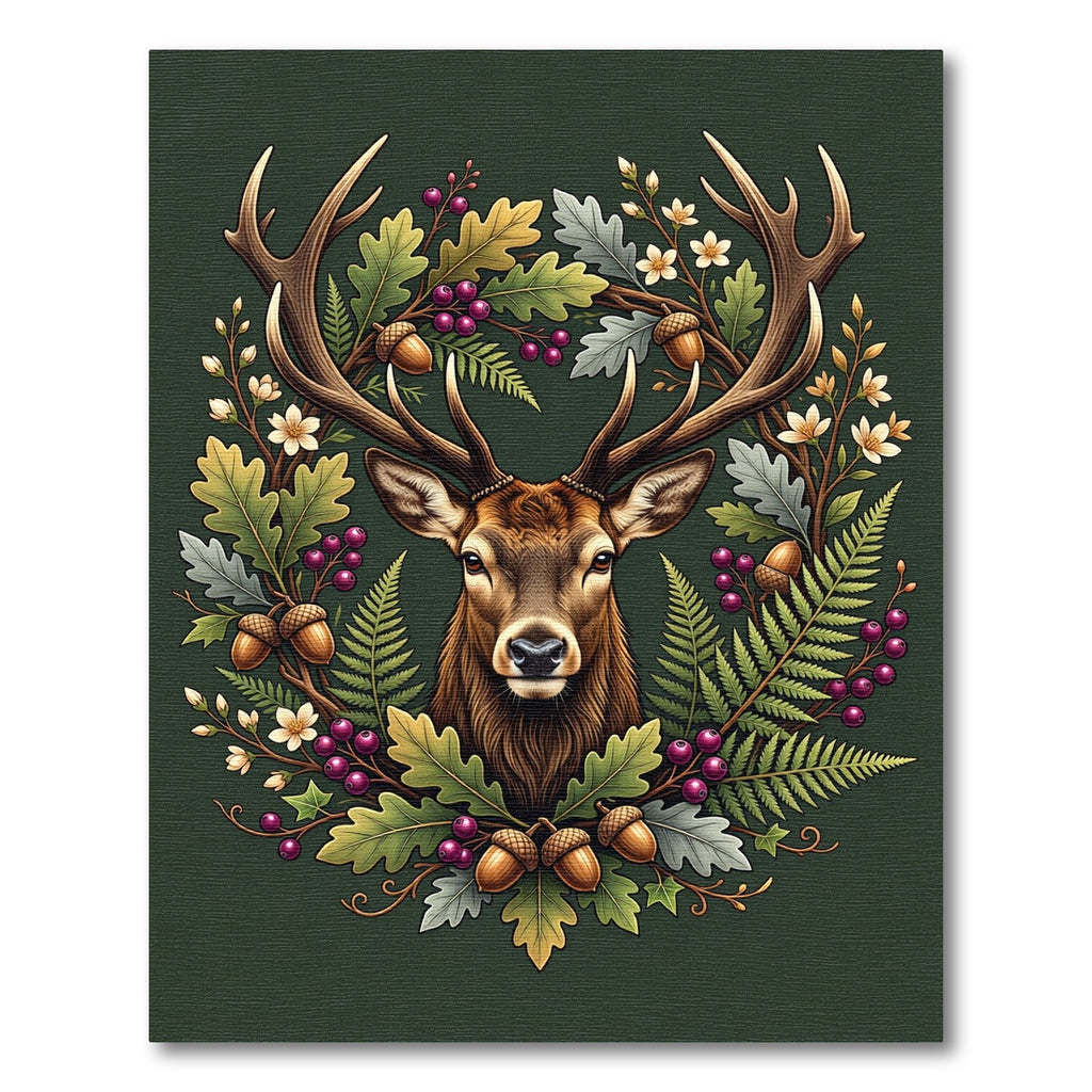 Majestic Forest Elk Oak Foliage Rug