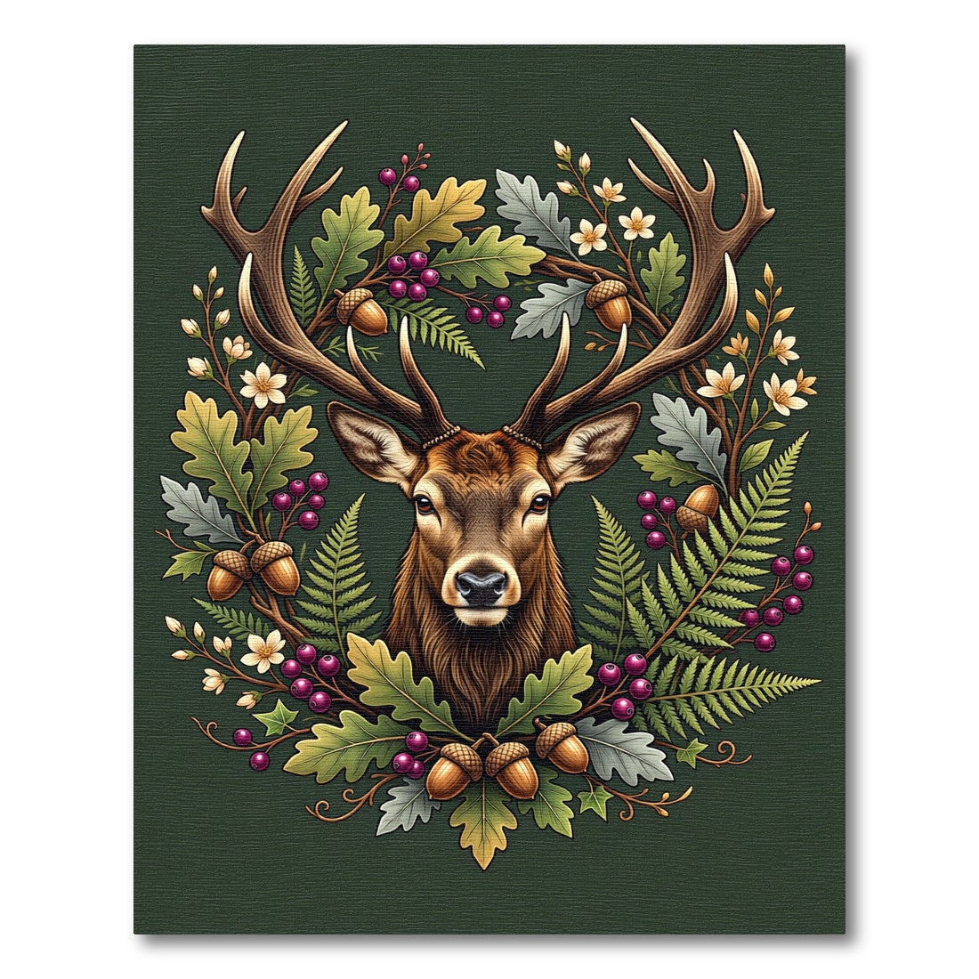 Majestic Forest Elk Oak Foliage Rug