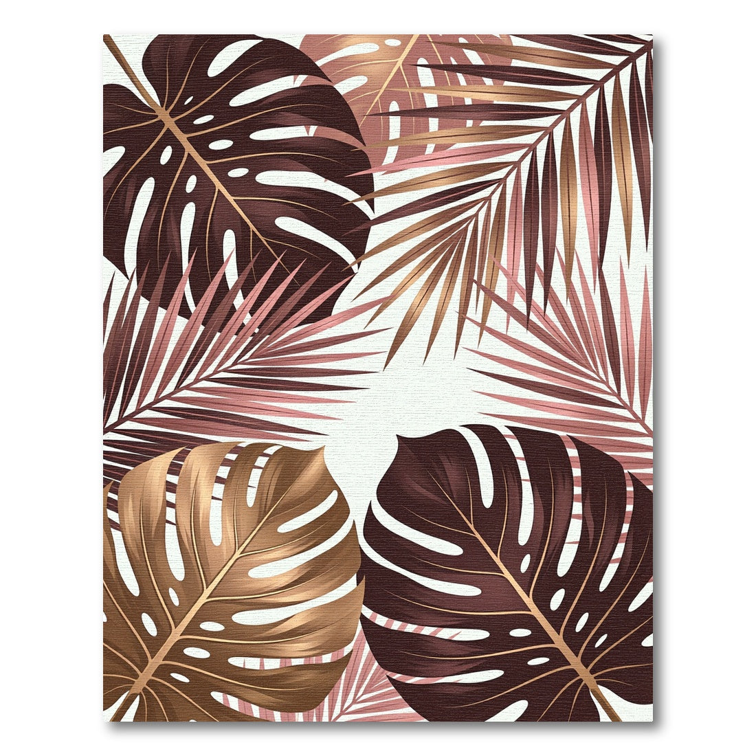 Monstera Palm Leaf Duo Metallic Glow Rug