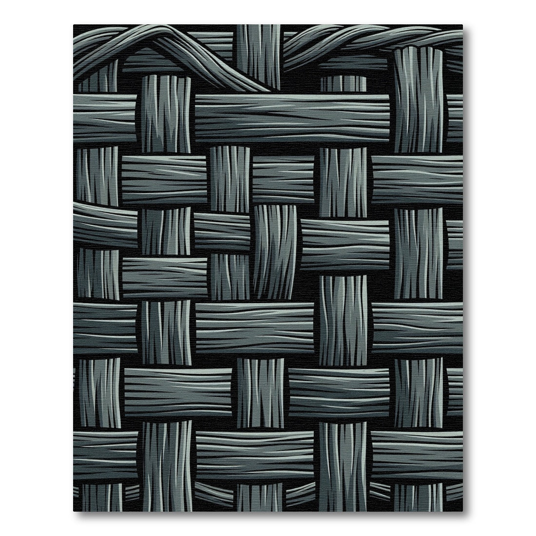 Monochromatic Grayscale Woven Texture Rug