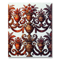 Ornate Burgundy Floral Urn Garland Rug