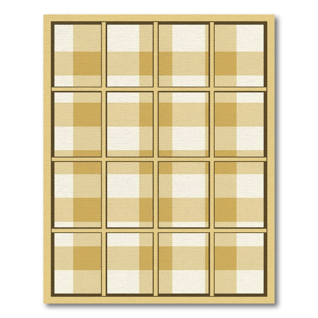 Modern Golden Plaid Grid Checkered Rug