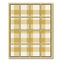 Modern Golden Plaid Grid Checkered Rug