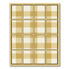 Modern Golden Plaid Grid Checkered Rug