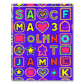 Vibrant Alphabet Hearts Stars Frames Rug