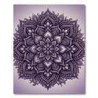 Intricate Violet Ornate Floral Mandala Rug
