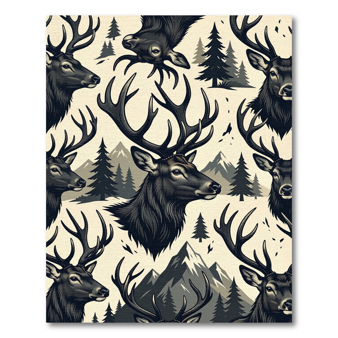Rustic Black Elk Mountain Forest Rug
