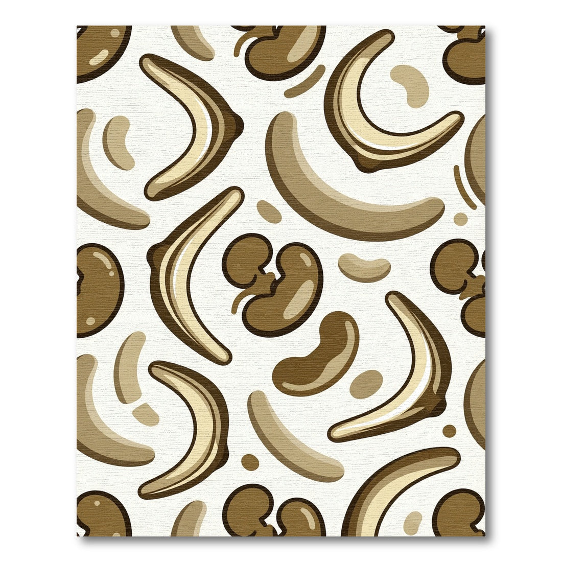 Retro Brown Curved Objects Rug