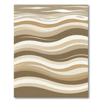 Earthy Brown Tones Wavy Stripes Rug