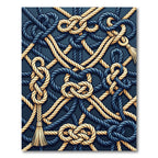 Navy Gold Nautical Knot Rug