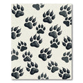 Monochrome Grizzly Bear Paw Track Rug