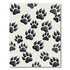 Monochrome Grizzly Bear Paw Track Rug