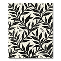 Black Leaf Vine Scroll Cream Rug
