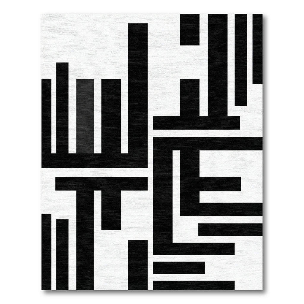 Minimalist Black and White Abstract Geometric Rug