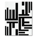 Minimalist Black and White Abstract Geometric Rug