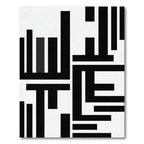 Minimalist Black and White Abstract Geometric Rug