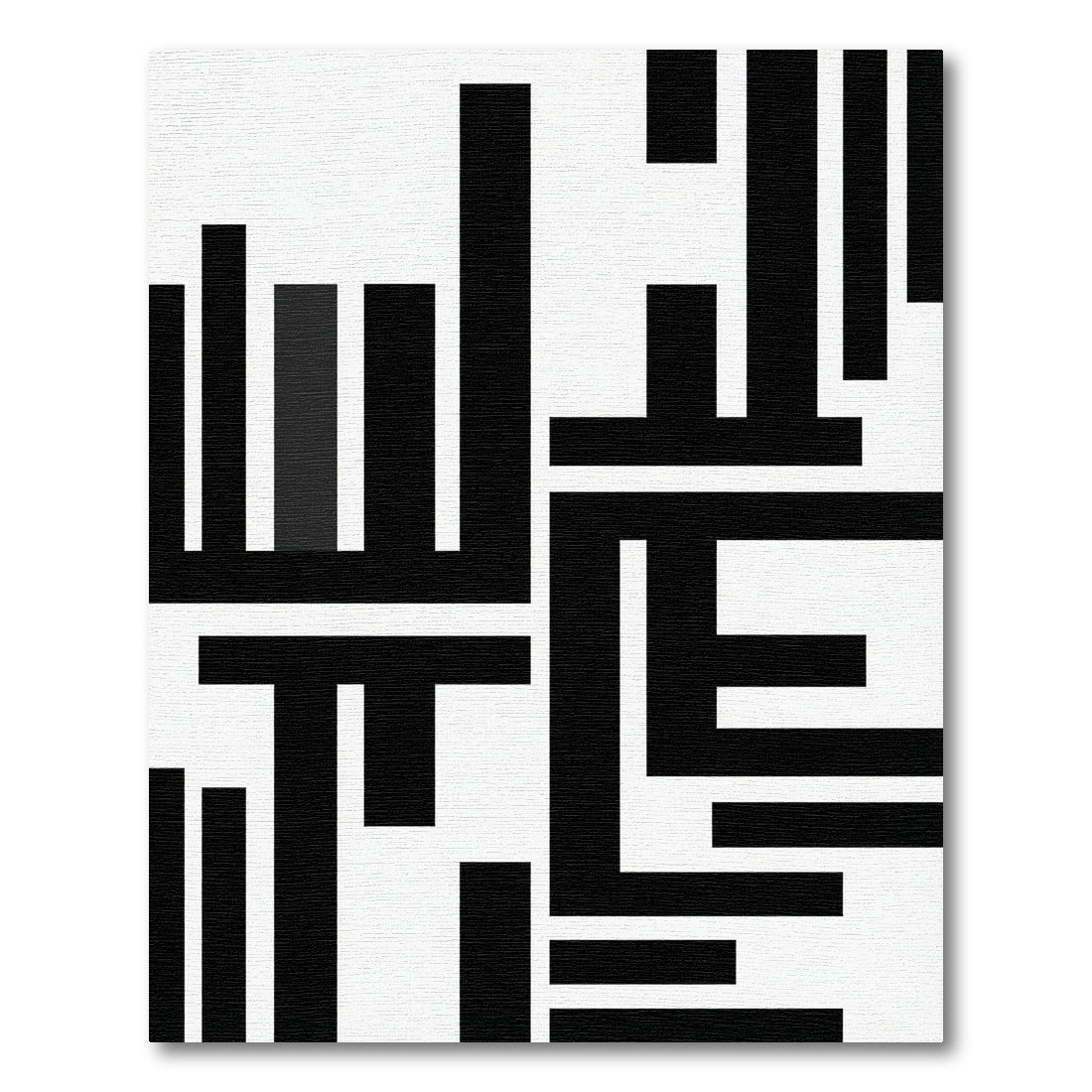 Minimalist Black and White Abstract Geometric Rug