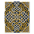 Golden Intertwined Navy Geometric Arabesque Rug