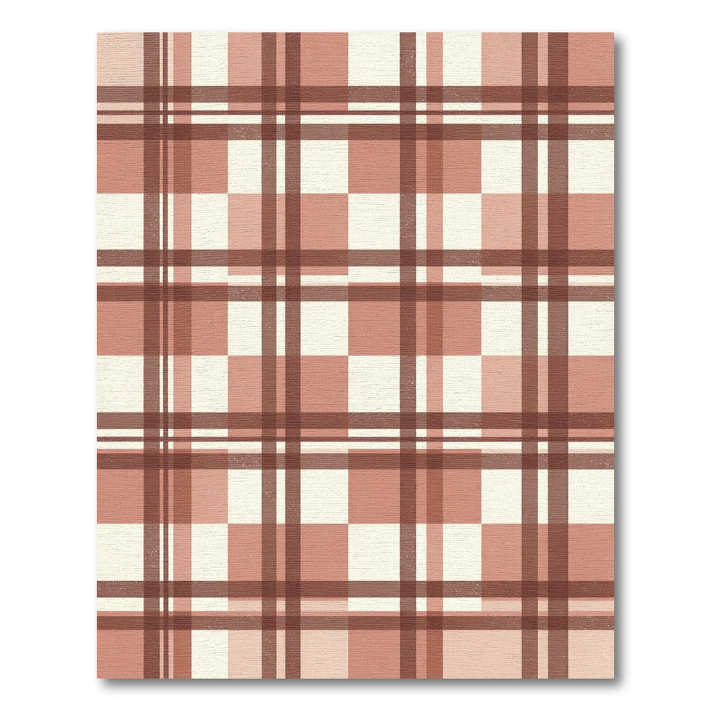 Muted Rose Plaid Grid Rug
