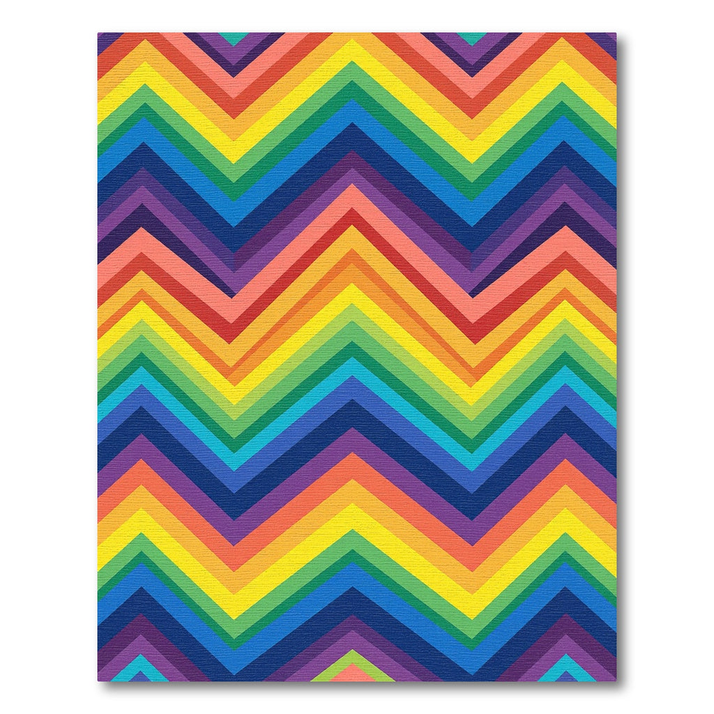 Vibrant Rainbow Zigzag Chevron Striped Rug
