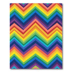 Vibrant Rainbow Zigzag Chevron Striped Rug
