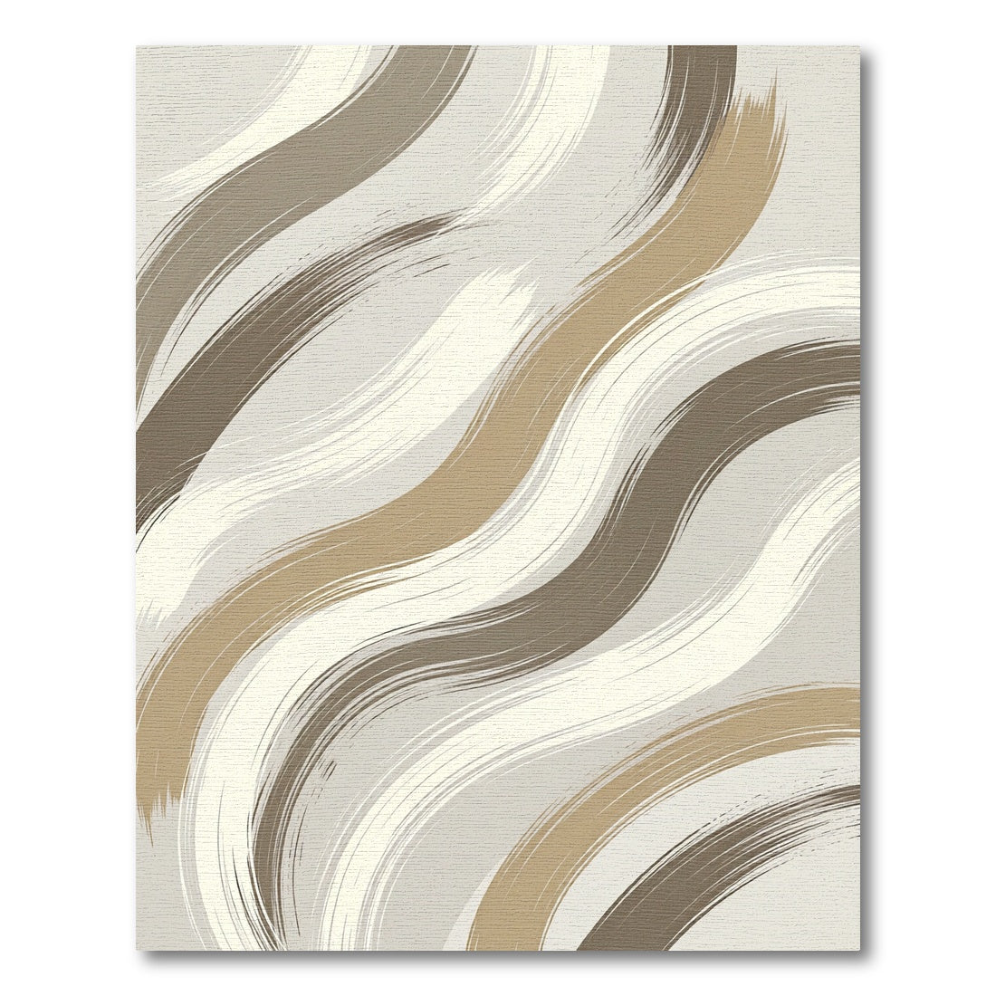 Neutral Abstract Wavy Flowing Brushstroke Wall Art Rug