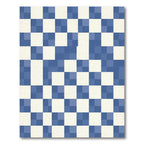 Checkerboard Blue Square Harmony Rug